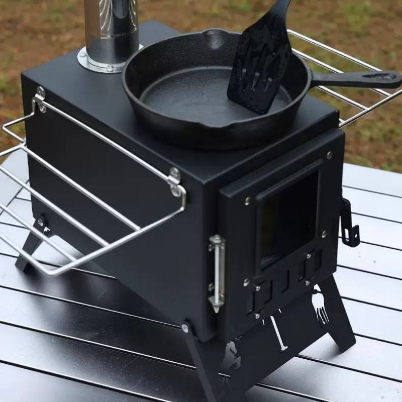 ZM3020 Antler Design Carbon Steel Folding Wood Burning Tent Stove