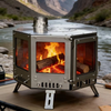 YC666 Portable Hexagon Stainless Steel Wood Burning Camping Stove
