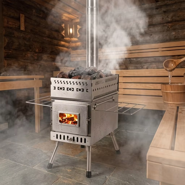 SN360 Portable Wood Sauna Stove With Chimney