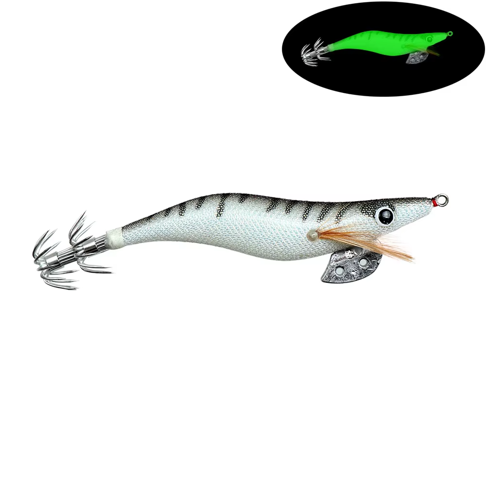 Luminous Squid Jig Bionic Shrimp Lure With Umbrella Hook For Sea Fishing