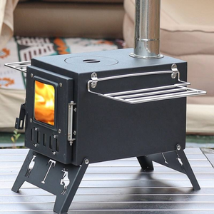ZM3020 Antler Design Carbon Steel Folding Wood Burning Tent Stove