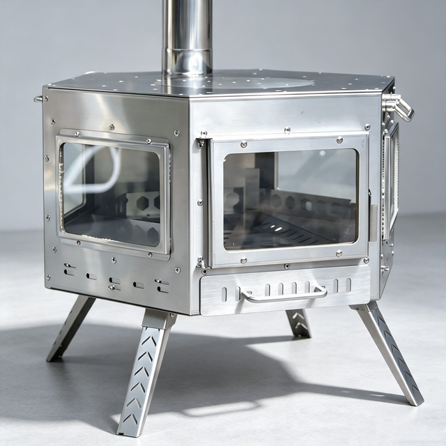 YC666 Portable Hexagon Stainless Steel Wood Burning Camping Stove