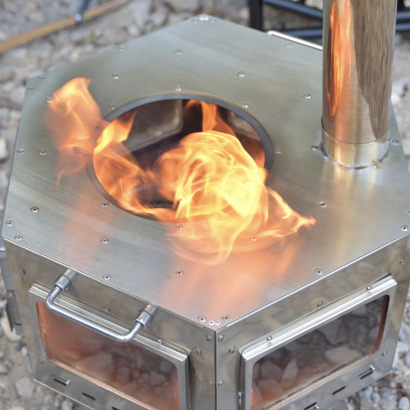 YC666 Portable Hexagon Stainless Steel Wood Burning Camping Stove