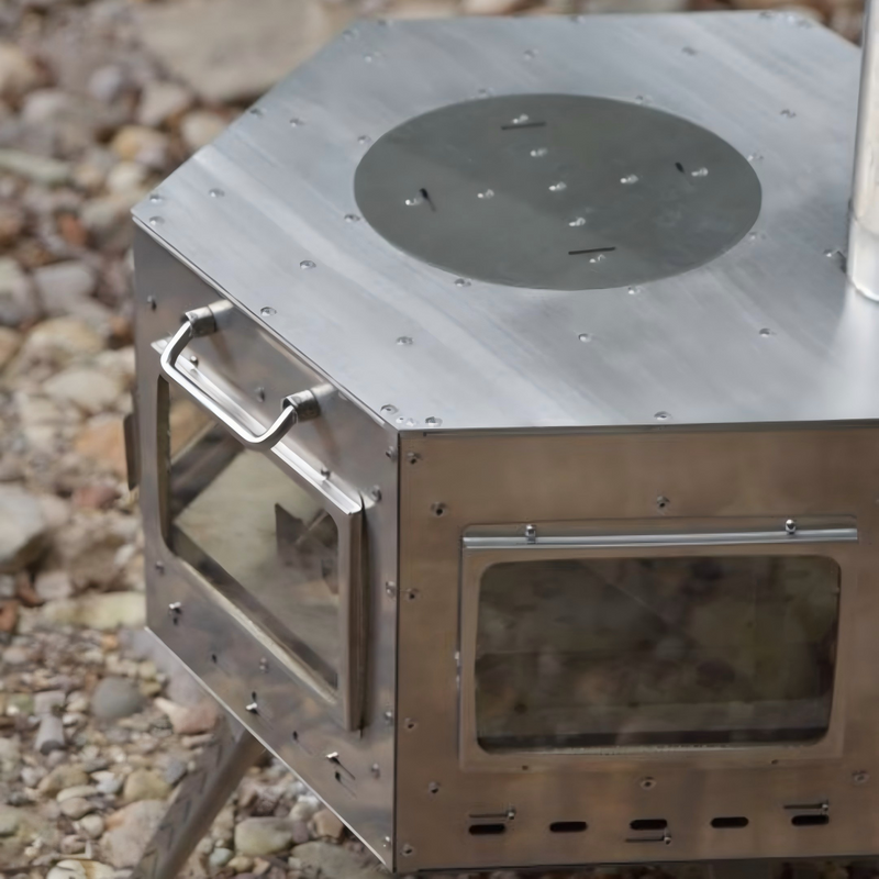 YC666 Portable Hexagon Stainless Steel Wood Burning Camping Stove