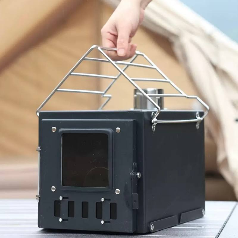 ZM3020 Antler Design Carbon Steel Folding Wood Burning Tent Stove